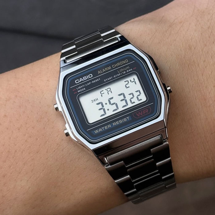 casio A158wa-1 reloj icónico retro unisex con correa ajustable