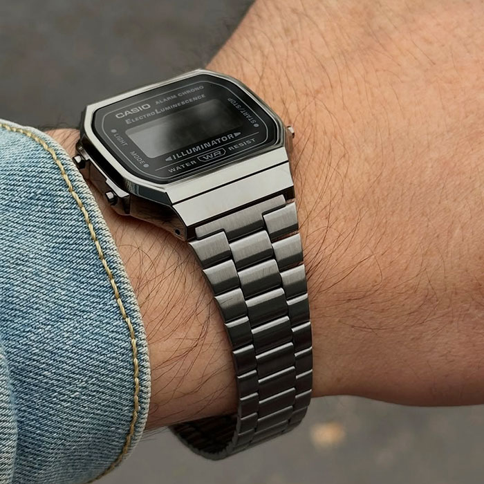 Reloj Casio a168wgg-1b retro negro gris digital