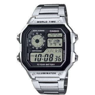 Reloj Casio ae-1200whd-1av hora mundial acero royale