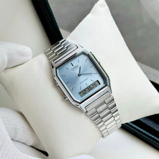 Reloj Casio aq-230a-2a1 retro celeste analógico digital unisex