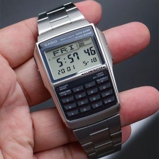 casio dbc-32d retro acero inoxidable calculadora data bank