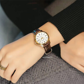 Reloj Casio ltp-v004gl-7a cuero mujer casual marrón dorado