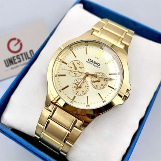 Reloj Casio mtp-v300g-9a dorado elegante multifunción hombre