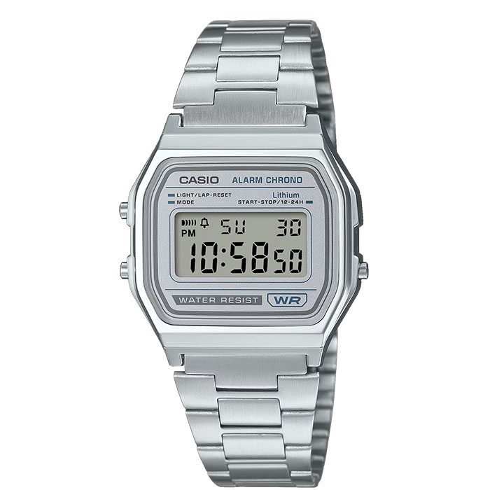 reloj Casio A158WEA-7 plateado unisex clasico retro