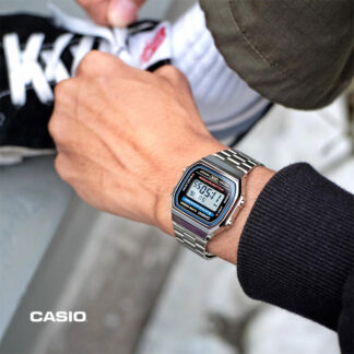 reloj Casio A168WA-1 retro clásico iluminador unisex