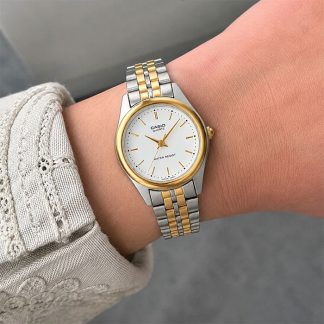 reloj Casio LTP-1129G-7A mujer dorado plateado clásico elegante
