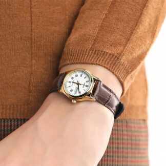 reloj casio LTP-V006GL-7B cuero marrón dorado números romanos