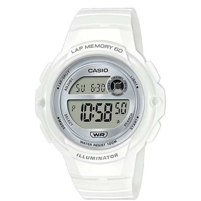 reloj casio LWS-1200H-7A1 blanco deportivo acuático