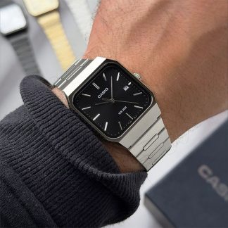 reloj casio MTP-B185D-1A old money vintage negro calendario