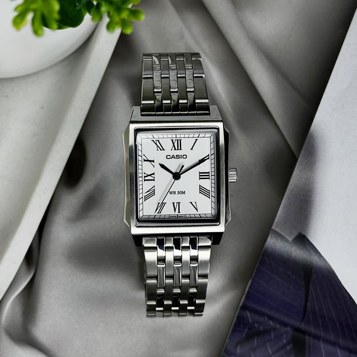 Reloj Casio MTP-B190D-7BV Rectangular Acero Hombre - Imagen 2