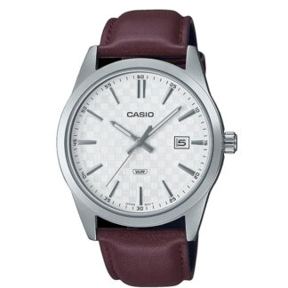 reloj casio MTP-VD03L-5a hombre marron cuero-ajedrez