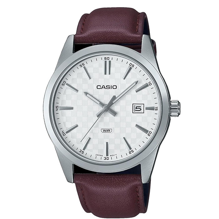 reloj casio MTP-VD03L-5a hombre marron cuero-ajedrez