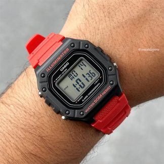 reloj Casio W-218H-4B deportivo digital rojo iluminador