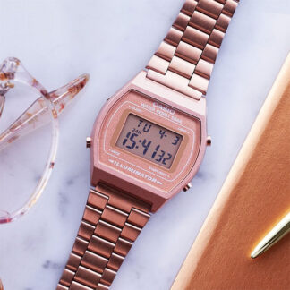 Reloj Casio b640wc-5a oro rosa vintage illuminator para mujer