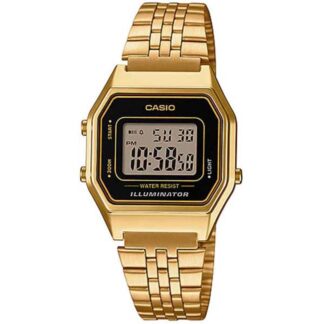 reloj casio la680wga-1 dorado negro vintage mujer