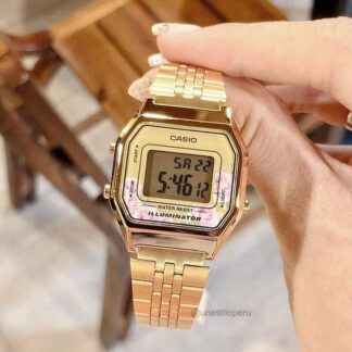 reloj casio la680wga-4c mujer flores rosa