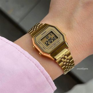 reloj casio la680wga-9 dorado digital retro mujer con luz