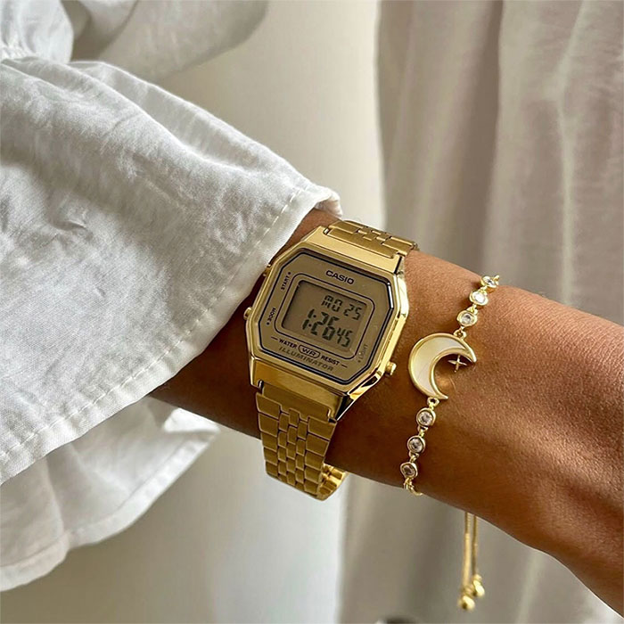 reloj Casio la680wga-9 dorado vintage mujer iluminador