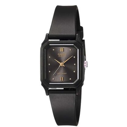 reloj casio lq-142e-1a color negro para mujer de resina estilo casual