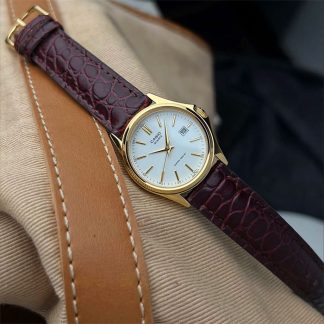 reloj Casio ltp-1183q-7a marrón vino cuero mujer dorado clasico elegante