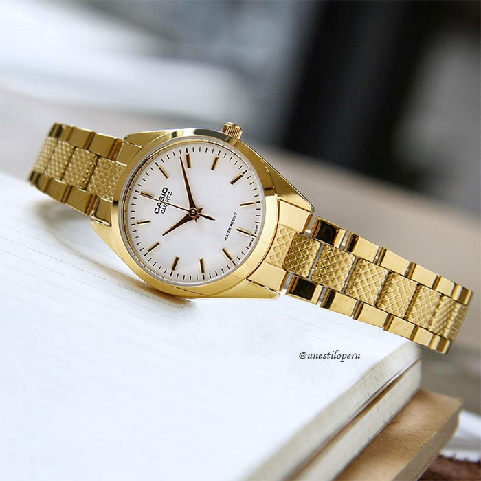 reloj Casio ltp-1274g-7a dorado mujer unestilo