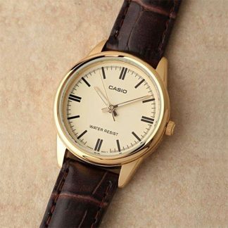 reloj Casio ltp-v005gl-9a casual elegante cuero dorado