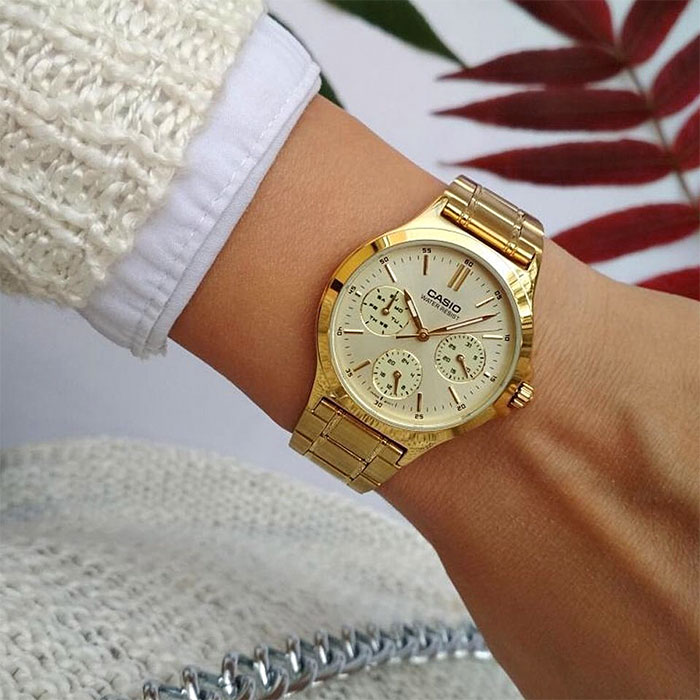 Reloj Casio LTP-V300G-9A acero mujer dorado multifunción - Imagen 2