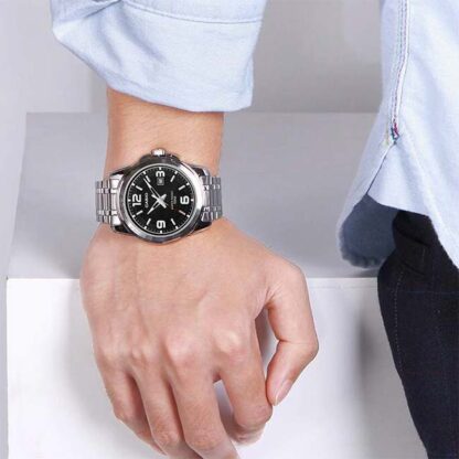 reloj casio mtp-1314d-1a acero negro hombre elegante
