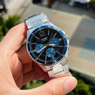 reloj Casio mtp-1374D-2a calendario azul elegante