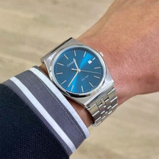 reloj casio mtp-b145d-2a2 50 m retro azul turquesa
