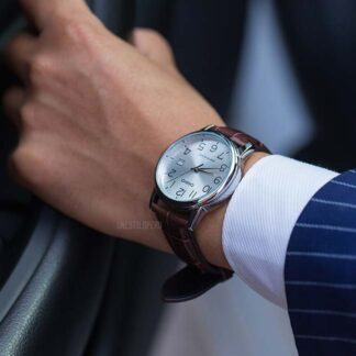 reloj casio mtp cuero marron