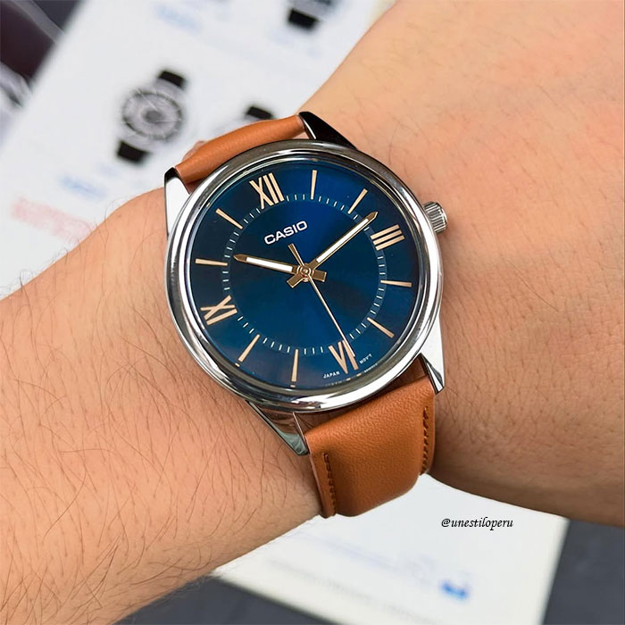 reloj Casio mtp-v005l-2b5 clasico hombre marrón claro caqui