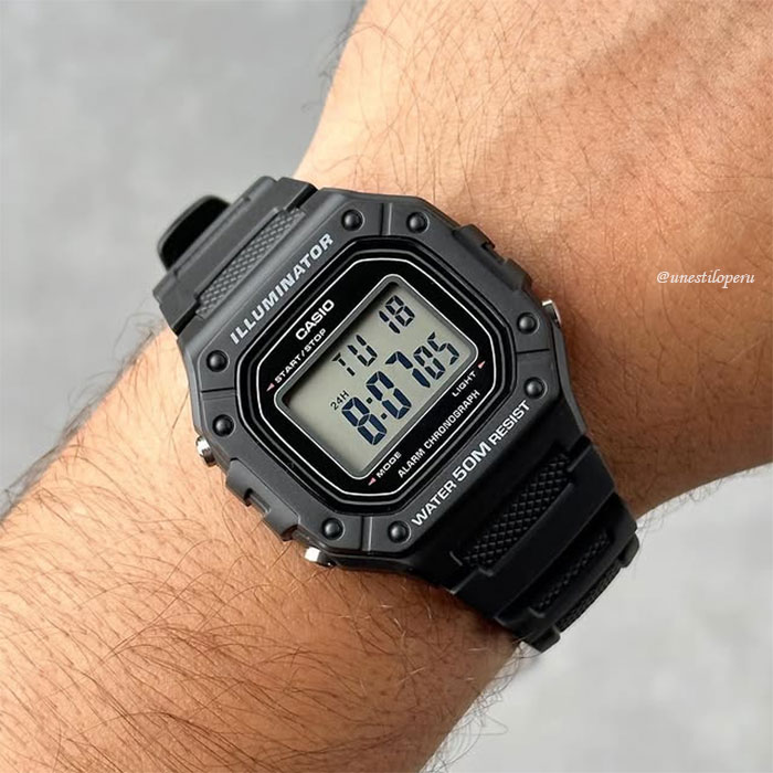 reloj Casio w-218h-1a negro deportivo digital iluminador para hombre