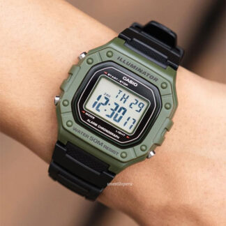 reloj Casio w-218h-3a verde militar deportivo