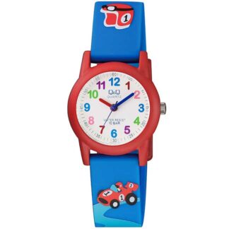 reloj niño qq vr99j004y carro azul rojo auto vr99