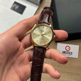 reloj qq C36A-010PY cuero marrón caballero regalo