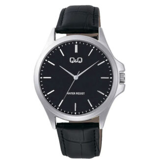 reloj qq C36A-015PY cuero hombre negro clásico