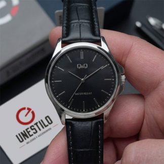 reloj qq C36A-015PY cuero negro hombre casual elegante