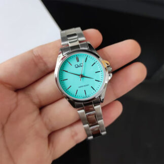 reloj qq C37A-021PY acero mujer tiffany verde turqueza elegante
