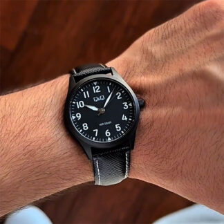 reloj qq Q76B-003PY cuero negro caballero