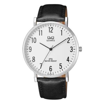 reloj qq QZ02J304Y correa de cuero color negro clásico