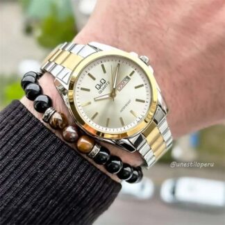 reloj qq a190j400y plateado dorado hombre fecha día