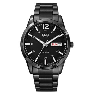 reloj q&q a36a-006py acero negro hombre fecha