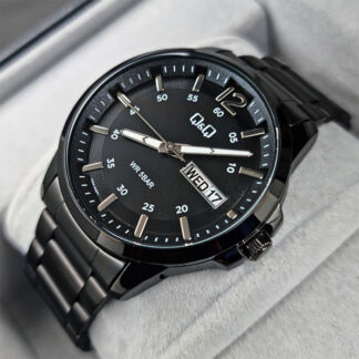 Reloj Q&Q a36a-006py de acero inoxidable color negro para caballero