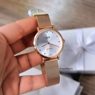reloj qq c35a-007py malla oro rosa mujer regalo