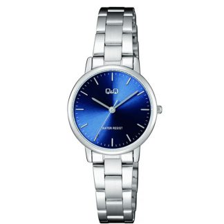 reloj q&q c65a-007py mujer correa acero y pantalla azul
