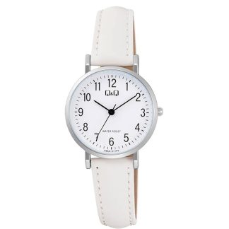 reloj q&q c66a-011py casual mujer cuero blanco números