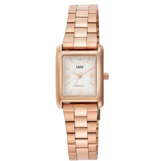 reloj q&q c69a-007py cuadrado oro rosa mujer elegante