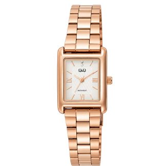 reloj q&q c69a-007py cuadrado oro rosa mujer elegante regalo