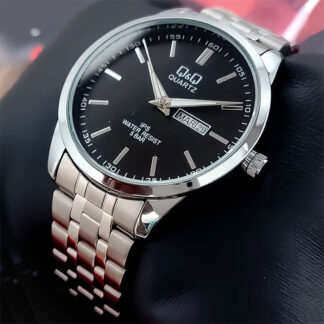 reloj Q&Q cd02j212y correa acero inoxidable con indicador de fecha para caballero